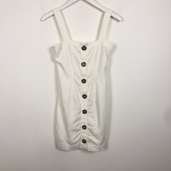 LPA button up white tank linen mini dress - Picture 4 of 8